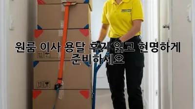 원룸 이사, 용달 후기 읽고 현명하게 준비하세요!