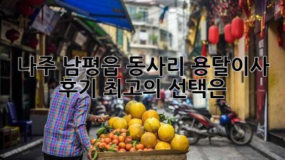 나주 남평읍 동사리 용달이사 후기: 최고의 선택은?