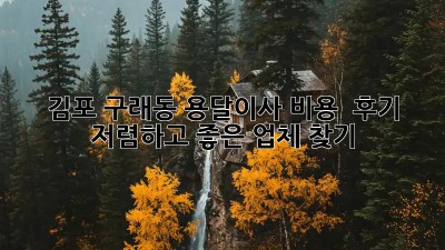 김포 구래동 용달이사 비용 & 후기: 저렴하고 좋은 업체 찾기