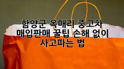 함양군 옥매리 중고차 매입/판매 꿀팁🍯: 손해 없이 사고파는 법!